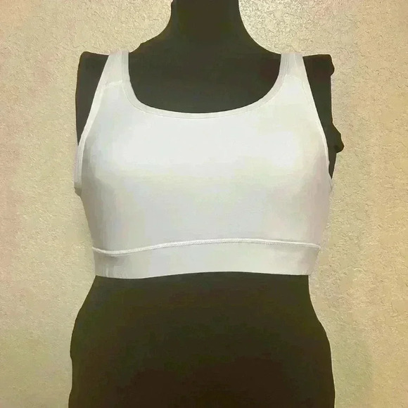 Jockey Women’s White mesh Crossover Back Athletic Sports Bra Sz L - Picture 1 of 7
